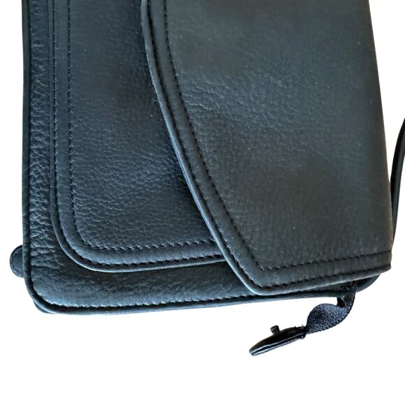 Vintage Fossil Black Pebbled Leather Envelope Bag Crossbody Handbag Purse - Picture 7 of 16